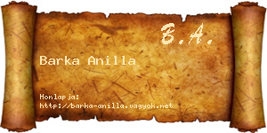 Barka Anilla névjegykártya
